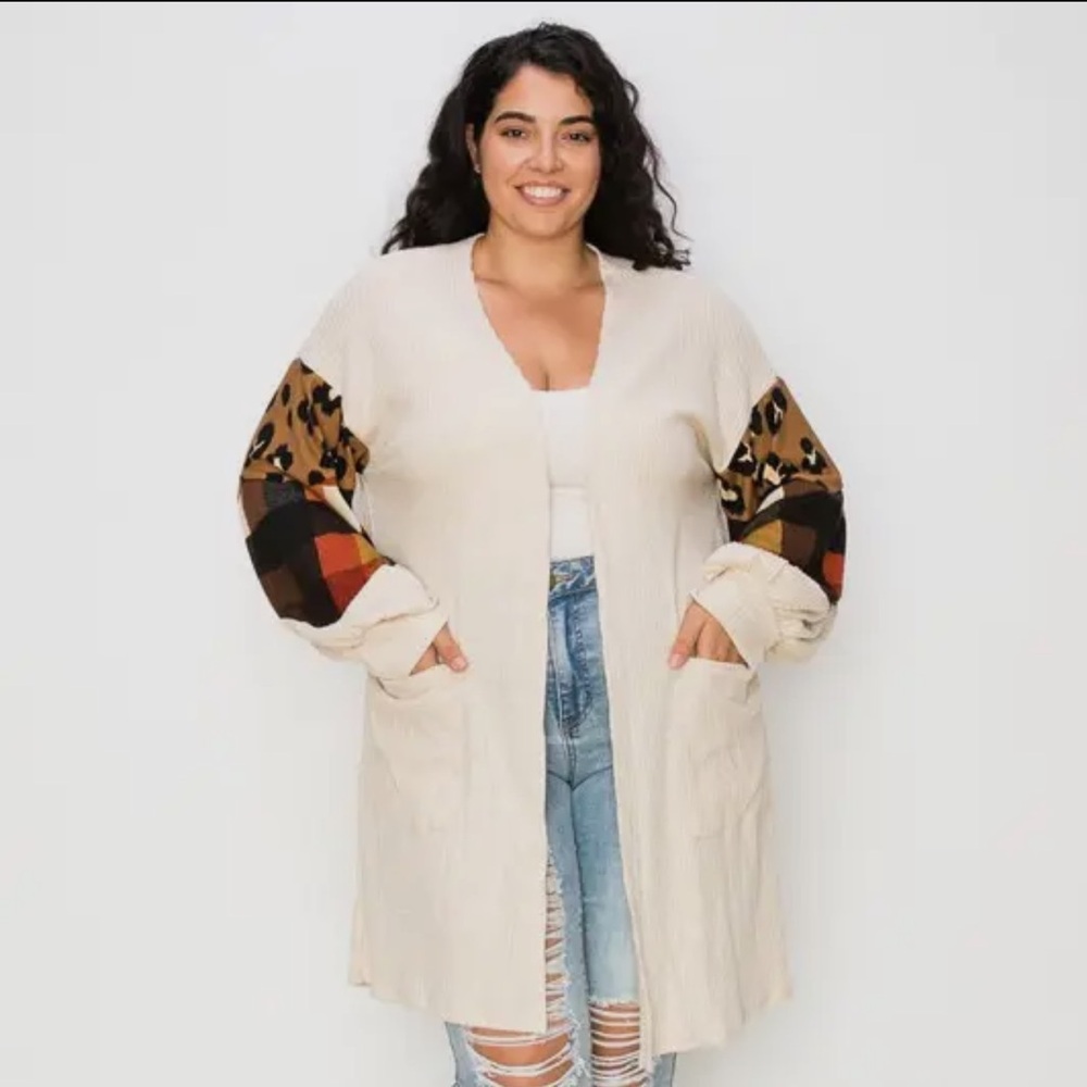 Ribbed open front cardigan with pockets - Picture 9 of 15